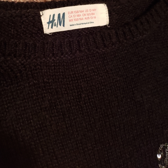 H&M Black Sweater Sequin Sparkle Is The New Black - Picture 4 of 5
